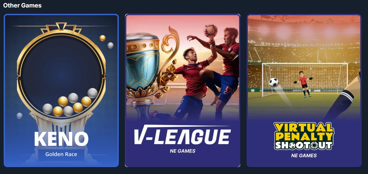 Other Games — Keno, V-League, Virtual Penalty Shootout